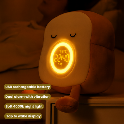 Toast Alarm Clock Sunny & Sleepy – Soft & Smart