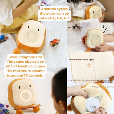 Toast Alarm Clock Sunny & Sleepy – Soft & Smart