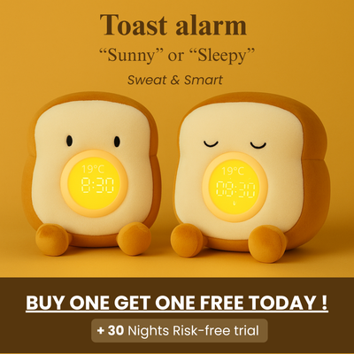 Toast Alarm Clock Sunny & Sleepy – Soft & Smart